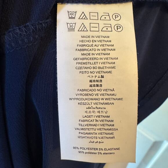 Michael Kors Navy Long Sleeve Shift Dress Gold Zip Back Size L - Picture 5 of 8